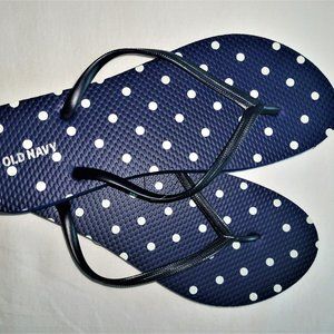 Blue White Polka Dot Sandals Summer Flip flop  Brand New